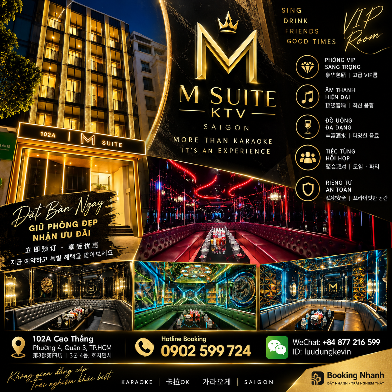 Thông tin đặt phòng M-Suite KTV và hình ảnh không gian
